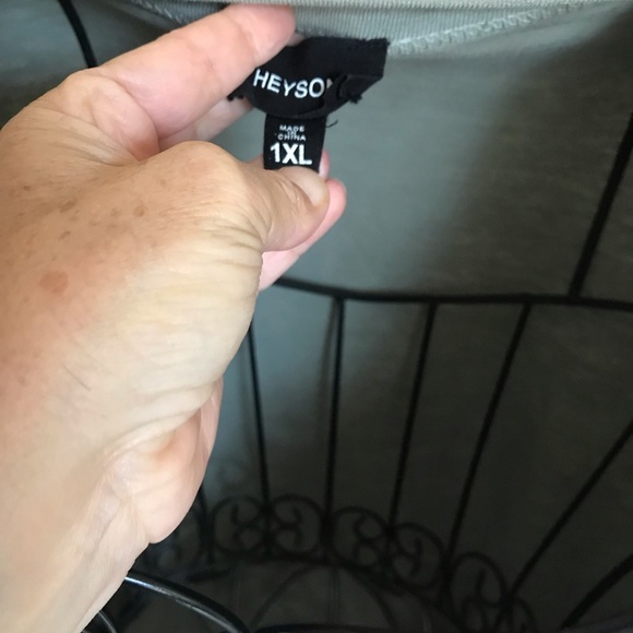 Heyson Sage Green French Terry Cloth Shorts Set Size 1XL Button Down Oversized - Picture 7 of 12